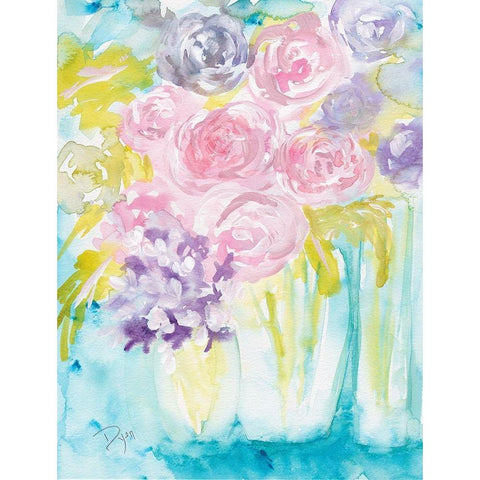 Flower Market Gold Ornate Wood Framed Art Print with Double Matting by Dyer, Beverly