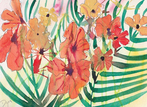 Paradise Black Ornate Wood Framed Art Print with Double Matting by Dyer, Beverly