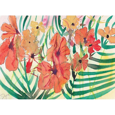 Paradise Black Modern Wood Framed Art Print by Dyer, Beverly