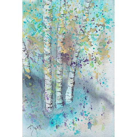 Blue Forrest White Modern Wood Framed Art Print by Dyer, Beverly