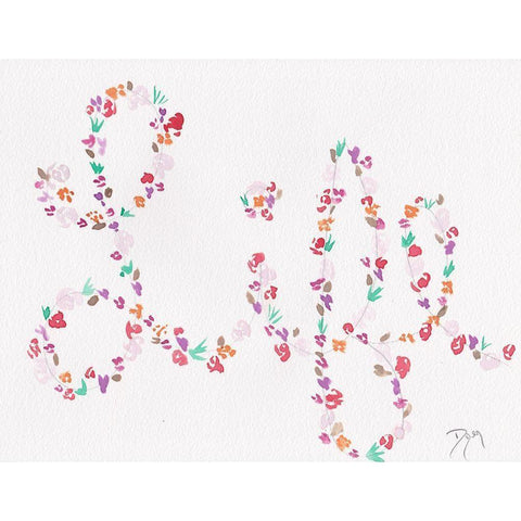 Soft Florals 2018 Life Black Modern Wood Framed Art Print by Dyer, Beverly