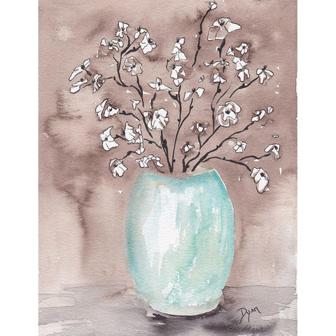 Rustic Bouquet White Modern Wood Framed Art Print by Dyer, Beverly