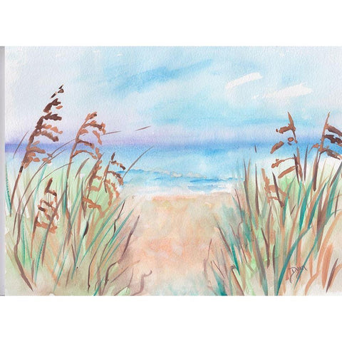 Coastal Sea Path Black Modern Wood Framed Art Print by Dyer, Beverly