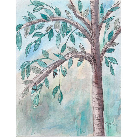 Shade Tree 1 White Modern Wood Framed Art Print by Dyer, Beverly