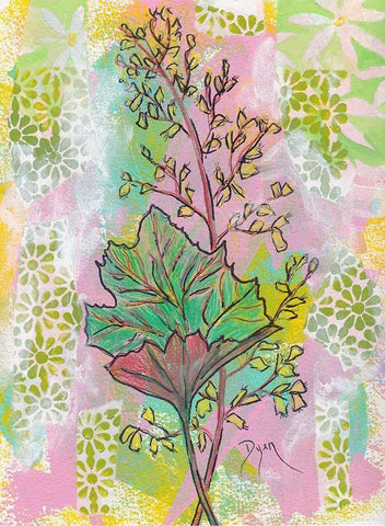 Botanical Boho Foam Flower White Modern Wood Framed Art Print with Double Matting by Dyer, Beverly
