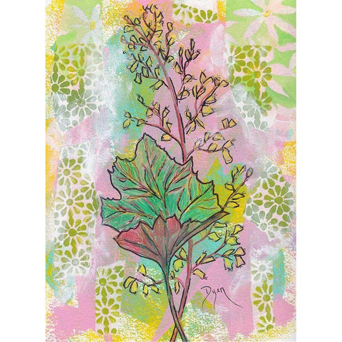 Botanical Boho Foam Flower Black Modern Wood Framed Art Print by Dyer, Beverly