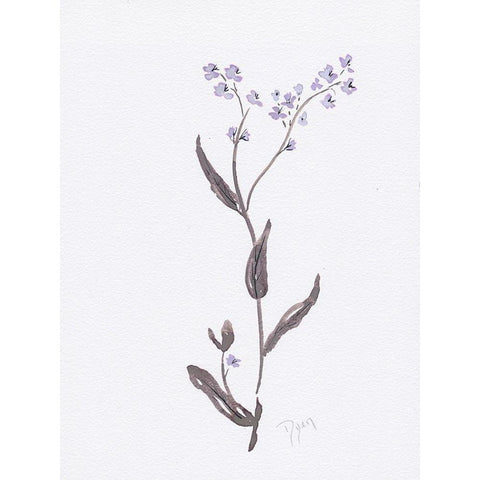 Lavender Wildflowers I Gold Ornate Wood Framed Art Print with Double Matting by Dyer, Beverly