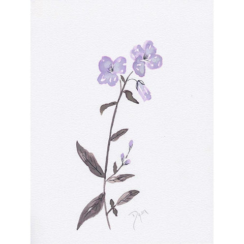 Lavender Wildflowers II White Modern Wood Framed Art Print by Dyer, Beverly