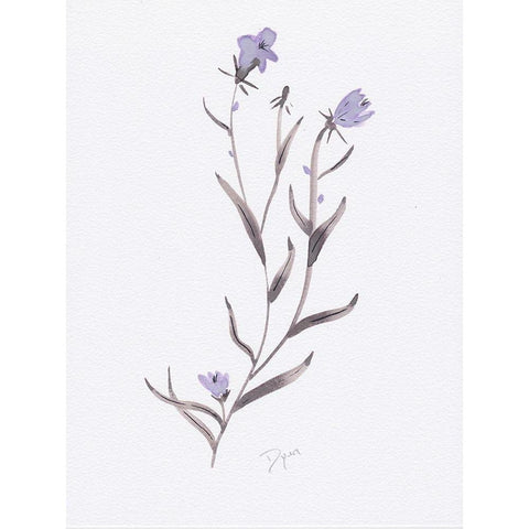 Lavender Wildflowers IV Black Modern Wood Framed Art Print with Double Matting by Dyer, Beverly