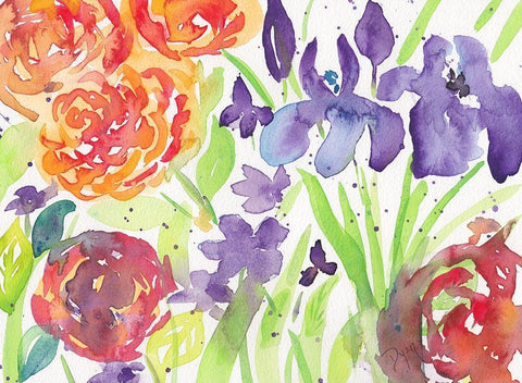 Spring Garden White Modern Wood Framed Art Print with Double Matting by Dyer, Beverly
