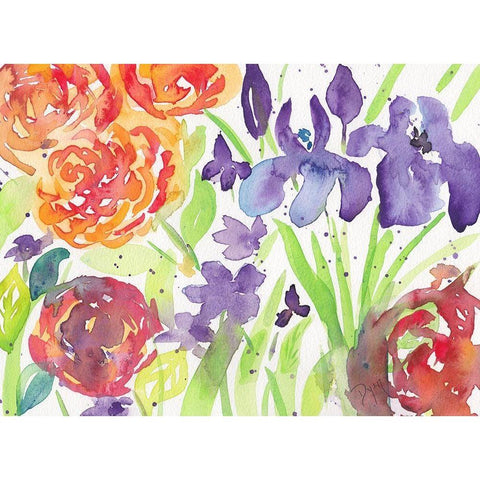 Spring Garden Black Modern Wood Framed Art Print by Dyer, Beverly
