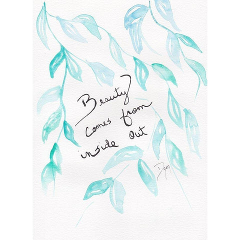 Sentiment Beauty White Modern Wood Framed Art Print by Dyer, Beverly