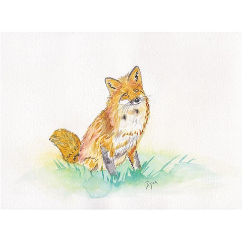 Golden Fox White Modern Wood Framed Art Print by Dyer, Beverly