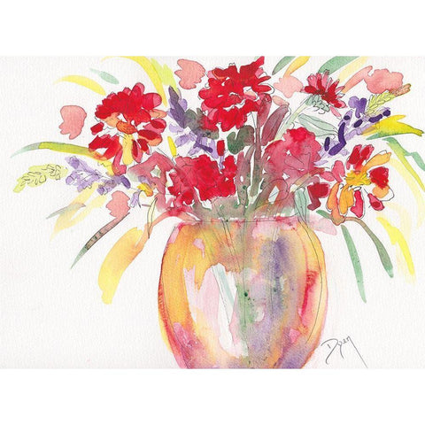 Summer Bouquet White Modern Wood Framed Art Print by Dyer, Beverly