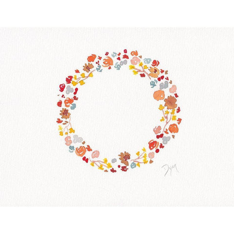 Fall Leaf II White Modern Wood Framed Art Print by Dyer, Beverly