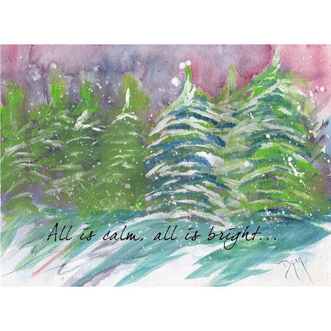 All is Calm All is Bright White Modern Wood Framed Art Print by Dyer, Beverly