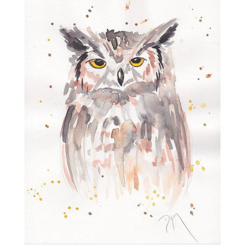 Great-Horned Owl Black Modern Wood Framed Art Print by Dyer, Beverly