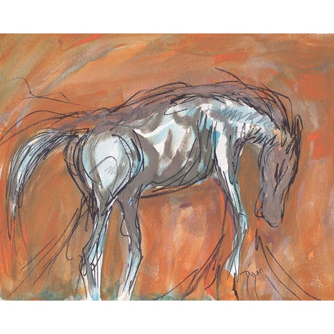 Southwest Horse Black Modern Wood Framed Art Print with Double Matting by Dyer, Beverly