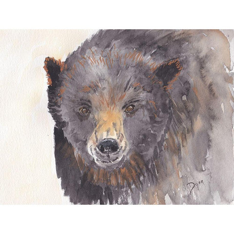 Bear Gold Ornate Wood Framed Art Print with Double Matting by Dyer, Beverly