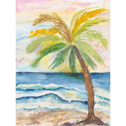 Coastal Palm Black Modern Wood Framed Art Print by Dyer, Beverly