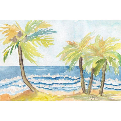 Coastal Serene Black Modern Wood Framed Art Print by Dyer, Beverly