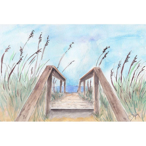 Coastal Heathers Walk Black Modern Wood Framed Art Print by Dyer, Beverly