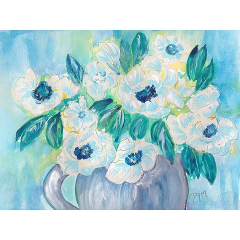 Floral Bouquet White Modern Wood Framed Art Print by Dyer, Beverly