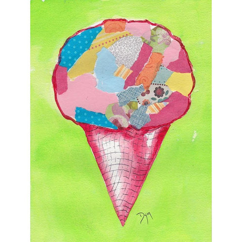 Ice Cream Cone Black Modern Wood Framed Art Print with Double Matting by Dyer, Beverly