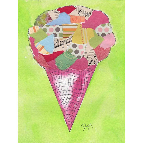 Ice Cream Cone 2 Gold Ornate Wood Framed Art Print with Double Matting by Dyer, Beverly