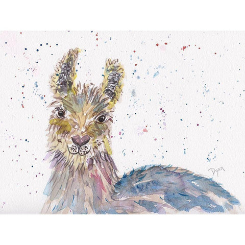 Llama Senorita White Modern Wood Framed Art Print by Dyer, Beverly