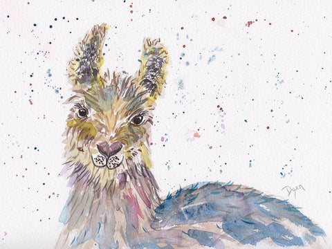 Llama Senorita White Modern Wood Framed Art Print with Double Matting by Dyer, Beverly