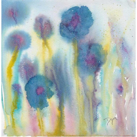 Wildflower Garden I Gold Ornate Wood Framed Art Print with Double Matting by Dyer, Beverly