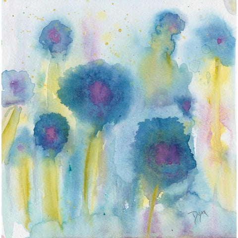 Wildflower Garden II Gold Ornate Wood Framed Art Print with Double Matting by Dyer, Beverly