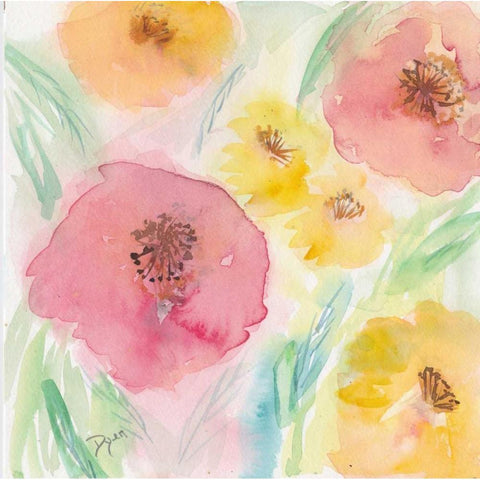 Soft Floral II Black Modern Wood Framed Art Print by Dyer, Beverly