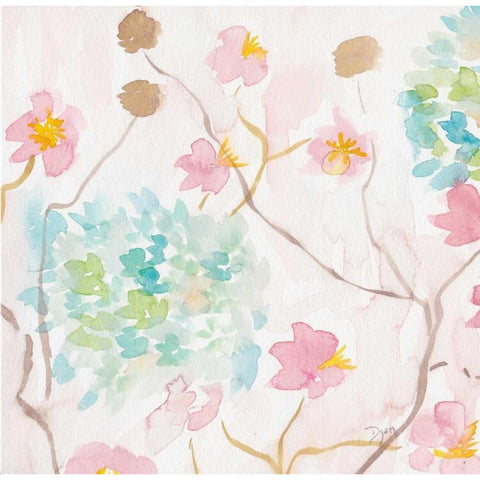 Soft Blooms I White Modern Wood Framed Art Print by Dyer, Beverly