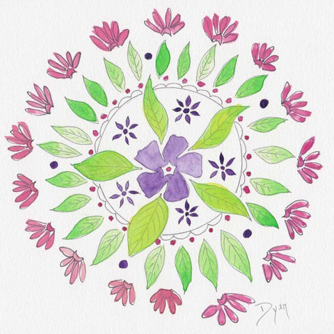 Nature Mandala I Black Modern Wood Framed Art Print by Dyer, Beverly