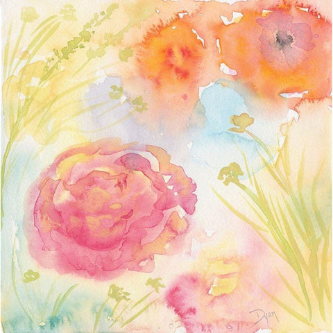 Summer Floral 2 Black Modern Wood Framed Art Print by Dyer, Beverly