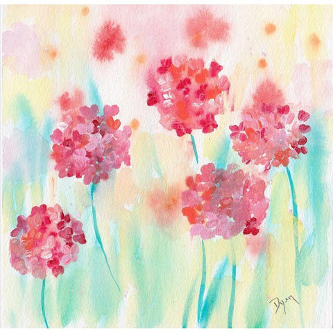 Blushing Meadow I Black Modern Wood Framed Art Print by Dyer, Beverly