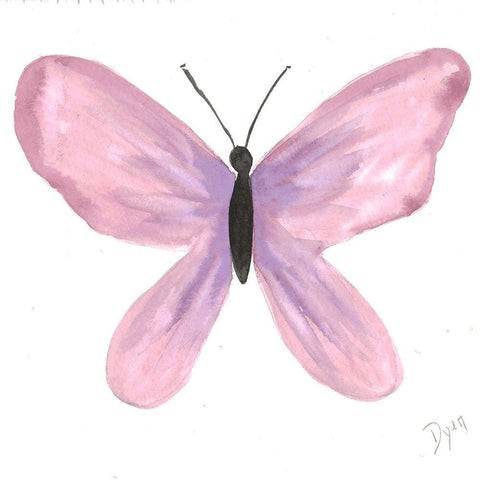 Watercolor Pinkfly Black Modern Wood Framed Art Print by Dyer, Beverly