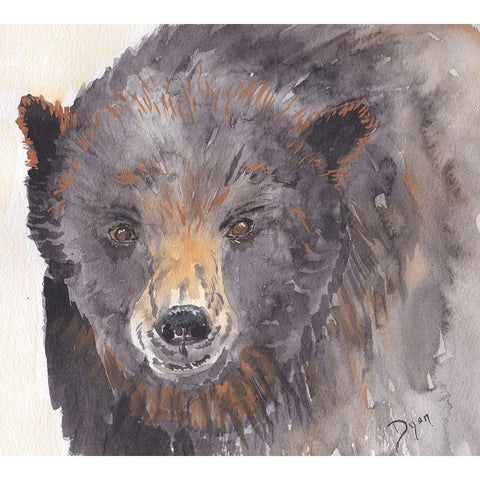 Brown Bear Gold Ornate Wood Framed Art Print with Double Matting by Dyer, Beverly