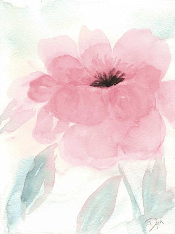Blush Peony I Black Ornate Wood Framed Art Print with Double Matting by Dyer, Beverly
