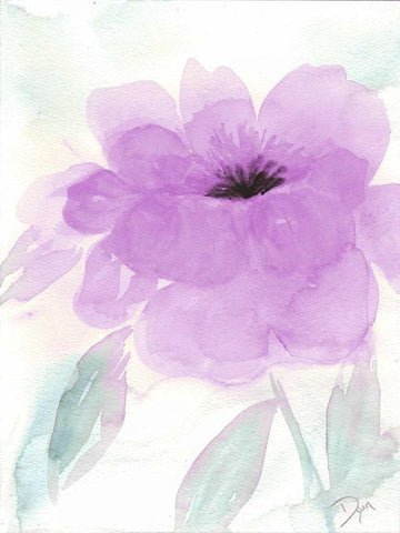 Lilac Peony I Black Ornate Wood Framed Art Print with Double Matting by Dyer, Beverly