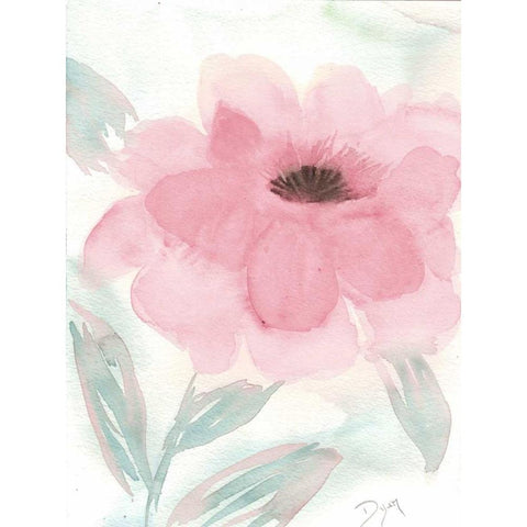 Blush Peony II Black Modern Wood Framed Art Print by Dyer, Beverly