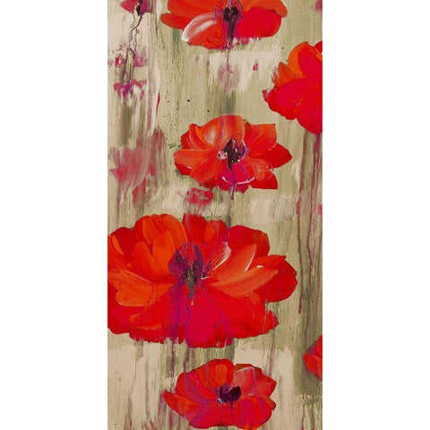 Crimson Rain 1 White Modern Wood Framed Art Print by Dyer, Beverly