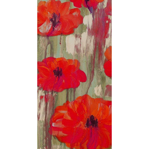 Crimson Rain 2 Black Modern Wood Framed Art Print by Dyer, Beverly