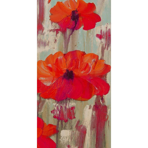 Crimson Rain 3 Black Modern Wood Framed Art Print with Double Matting by Dyer, Beverly