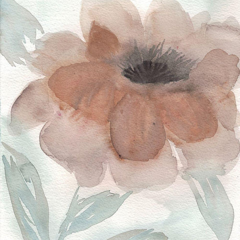 Rustic Peony II Black Modern Wood Framed Art Print with Double Matting by Dyer, Beverly