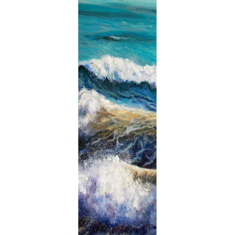 Ocean Rolls 1 White Modern Wood Framed Art Print by Boho Hue Studio