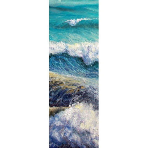 Ocean Rolls 2 White Modern Wood Framed Art Print by Boho Hue Studio