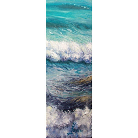 Ocean Rolls 3 Black Modern Wood Framed Art Print with Double Matting by Boho Hue Studio